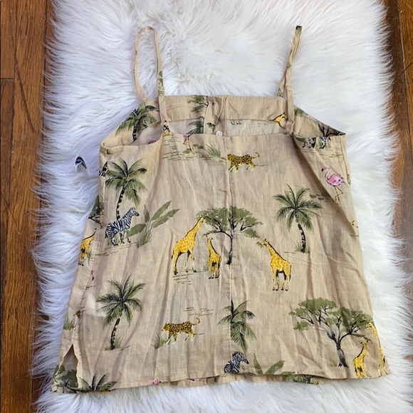 NWT Old Navy #712 Safari Print Linen Top Blouse - Picture 5 of 6